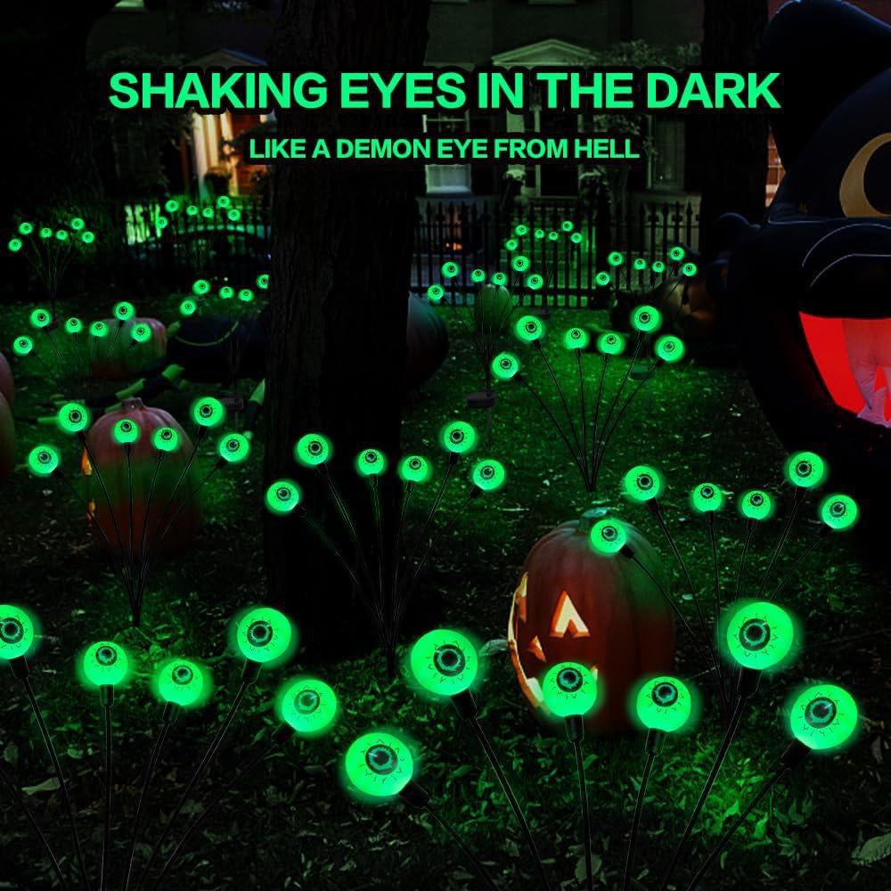 Halloween Scary Eyeball Lights Waterproof Solar Scary for Patio Yard Garden Lawn