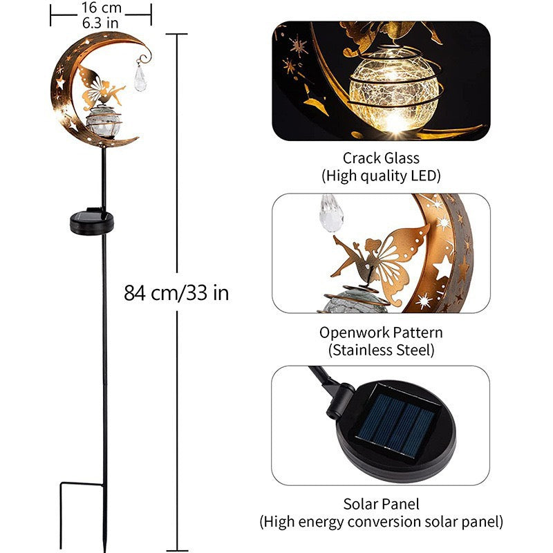 Outdoor Solar Lights Fairy Decoration Garden Patio Moon Solar Lights Grave Garden Patio Decoration (Fairies)