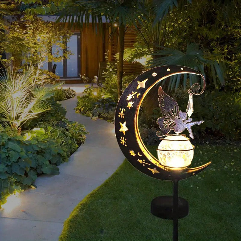 Outdoor Solar Lights Fairy Decoration Garden Patio Moon Solar Lights Grave Garden Patio Decoration (Fairies)