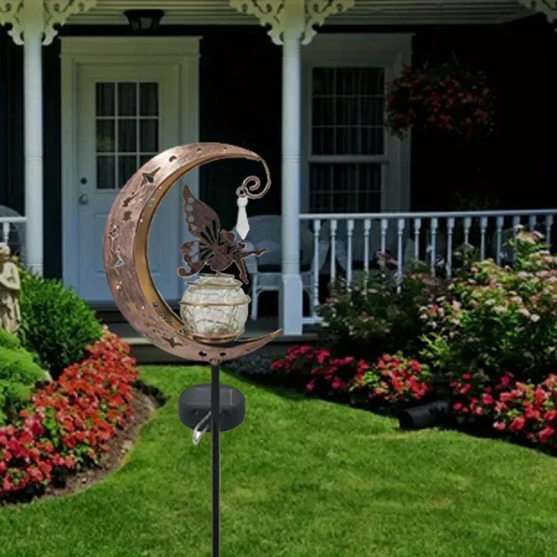 Outdoor Solar Lights Fairy Decoration Garden Patio Moon Solar Lights Grave Garden Patio Decoration (Fairies)