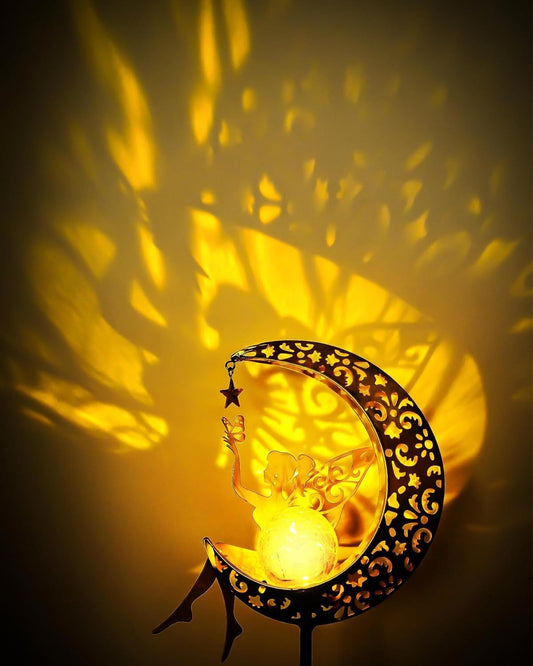 Outdoor Solar Lights Fairy Decoration Garden Patio Moon Solar Lights Grave Garden Patio Decoration (Fairies)